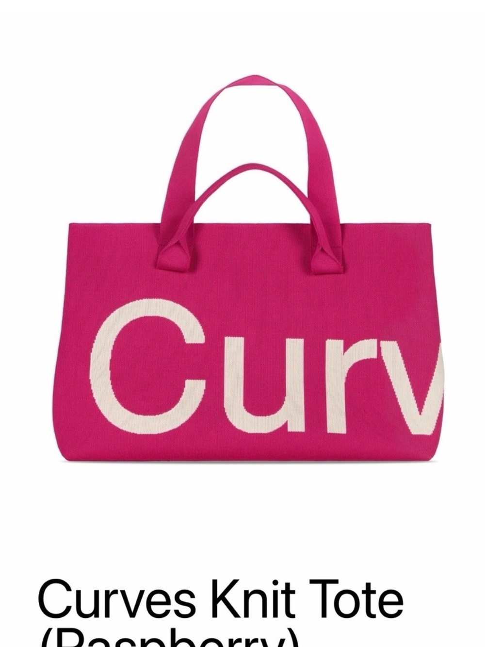 Raspberry Knit Curves Shopper Tote